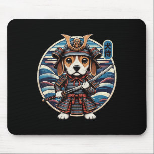 Japanisch Samurai Dog Tattoo, Beagle Kawaii Ninja Mousepad
