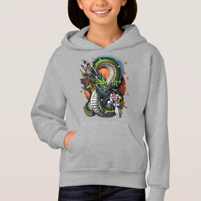 Japanisch Samurai / Dragon Hoodie (Vorderseite)