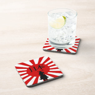 Japanisch Samurai & Flag Japan Drink Coasters Untersetzer