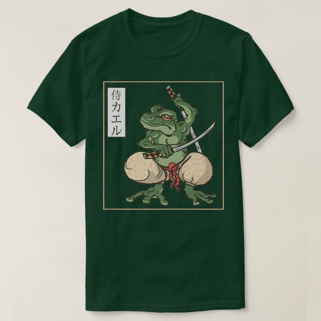 Japanisch Samurai Frog Tattoo T-Shirt (Design vorne)