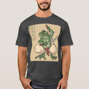 Japanisch Samurai Frog Warrior Bushido Code Katana T-Shirt
