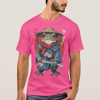Japanisch Samurai Frog Warrior Ukiyo Samurai Toad T-Shirt