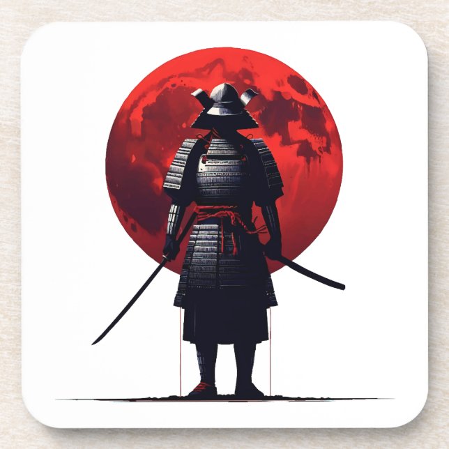 Japanisch Samurai Getränkeuntersetzer (Vorderseite)