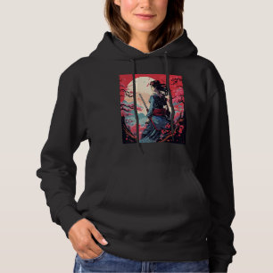 Japanisch Samurai Girl Vintag Retro Sakura Cherry Hoodie
