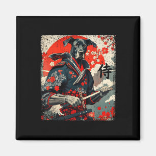 Japanisch Samurai Great Dane Tattoo Kawaii Ukiyo-e Magnet
