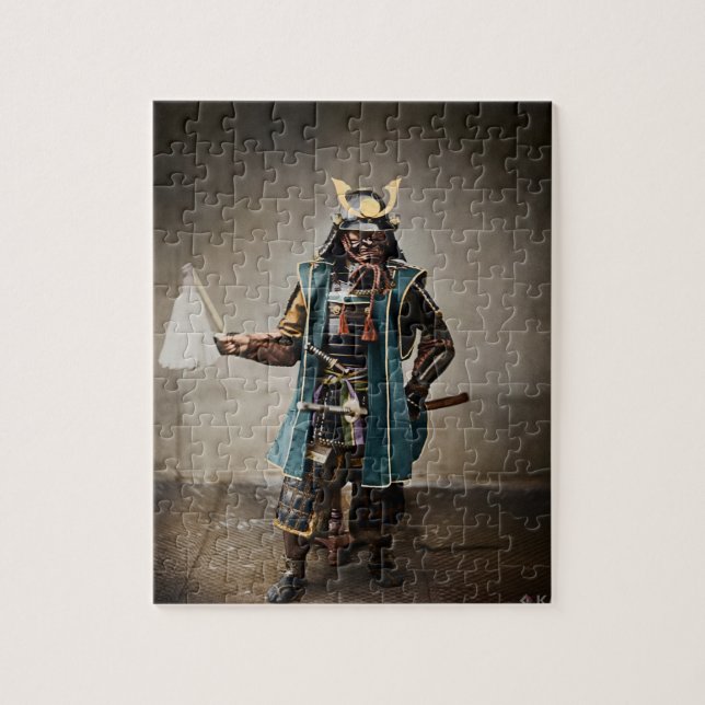 Japanisch Samurai im Kommandanten von Armor Puzzle (Vertikal)