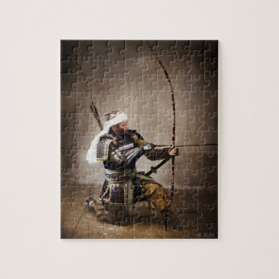 Japanisch Samurai in Armor mit Bow Puzzle