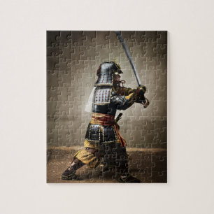 Japanisch Samurai in Armor mit Katana Puzzle