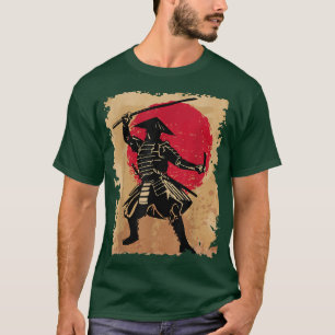 Japanisch Samurai in Hat Bushido aufsteigen Sun Ja T-Shirt