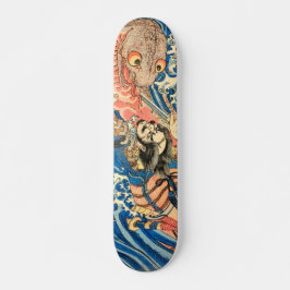 Japanisch Samurai kämpft Salamander Skateboard