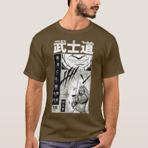 Japanisch Samurai Manga Warrior Fighting Shuriken T-Shirt