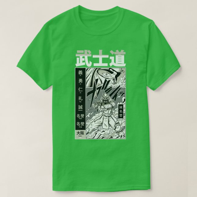 Japanisch Samurai mit Kanji - Cooler japanischer K T-Shirt (Design vorne)