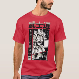 Japanisch Samurai mit Kanji Manga Japan Warrior K T-Shirt