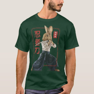 Japanisch Samurai Ninja Bunny Rabbit Kawaii Tattoo T-Shirt