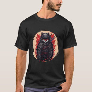 Japanisch Samurai Ninja Cat T-Shirt