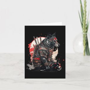 Japanisch Samurai Ninja Dog Kawaii Tattoo Graphic Karte