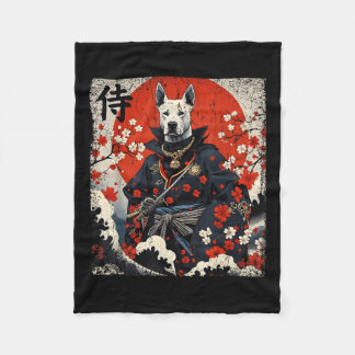 Japanisch Samurai Pitbull Tattoo Kawaii Ukiyo-e Ni Fleecedecke