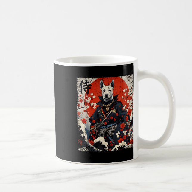 Japanisch Samurai Pitbull Tattoo Kawaii Ukiyo-e Ni Kaffeetasse (Rechts)