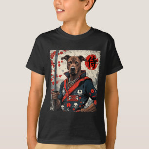 Japanisch Samurai Pitbull Tattoo Kawaii Ukiyo-e Ni T-Shirt