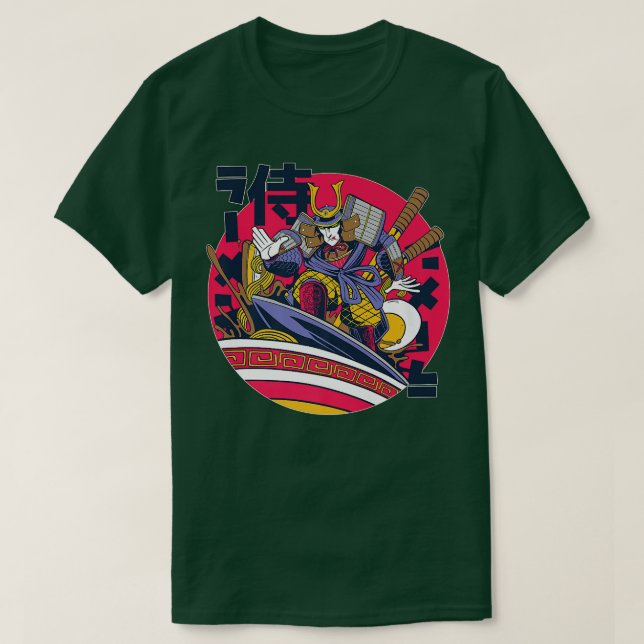 Japanisch Samurai Ramen Noodle Soup T-Shirt (Design vorne)
