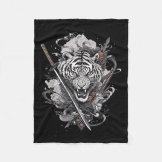 Japanisch Samurai Ronin Sword Katana Japan Tiger T Fleecedecke