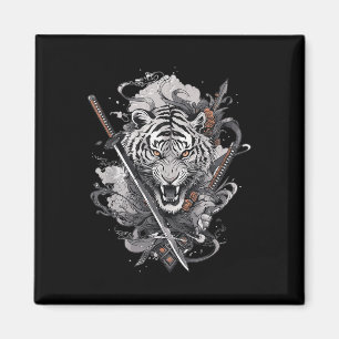 Japanisch Samurai Ronin Sword Katana Japan Tiger T Magnet