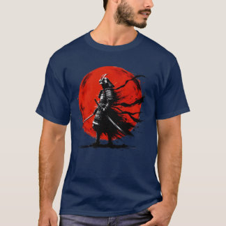 Japanisch Samurai Silhouette Vintag Fighter Retro T-Shirt