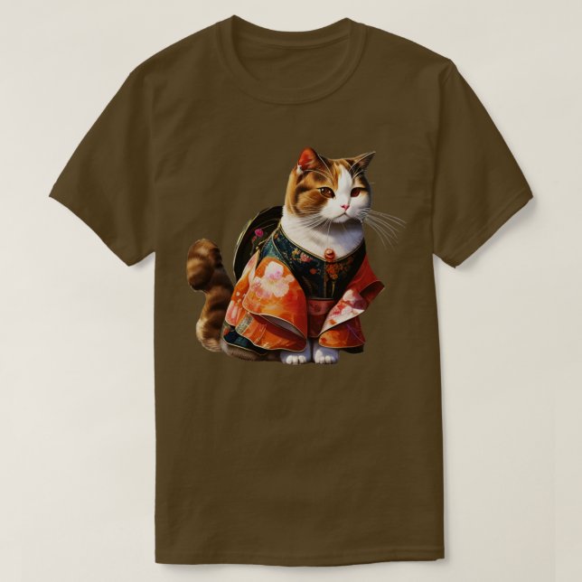 Japanisch Samurai Sphynx Cat Cherry blubsom Kat Ki T-Shirt (Design vorne)