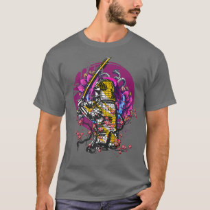 Japanisch Samurai Vintag Vaporwave Cherry Blossom T-Shirt