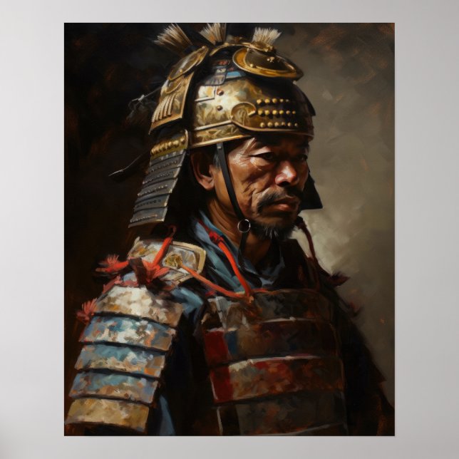 Japanisch Samurai Warrior Art Print Poster (Vorne)
