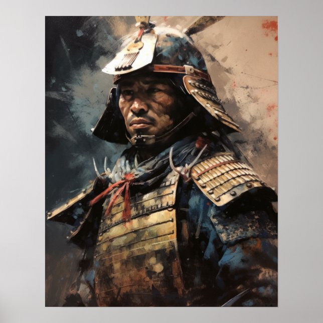 Japanisch Samurai Warrior Art Print Poster (Vorne)