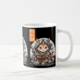 Japanisch Samurai Warrior Kawaii Cat Anime Lover Kaffeetasse