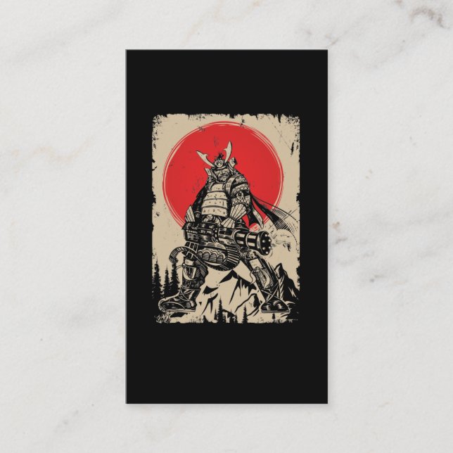 Japanisch Samurai Warrior mit Gun Visitenkarte (Vorderseite)