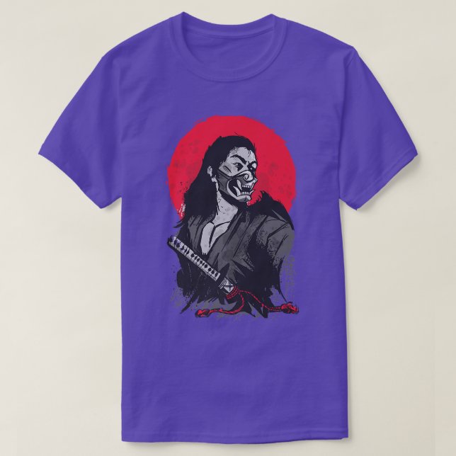 Japanisch Samurai Warrior Onna Musha  T-Shirt (Design vorne)