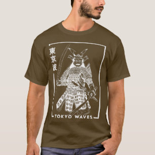 Japanisch Samurai Warrior Zeichnete Minimalistisch T-Shirt