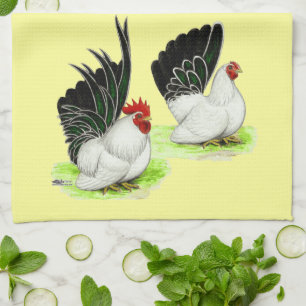 Japanisch Schwarz-weiß Bantams Handtuch