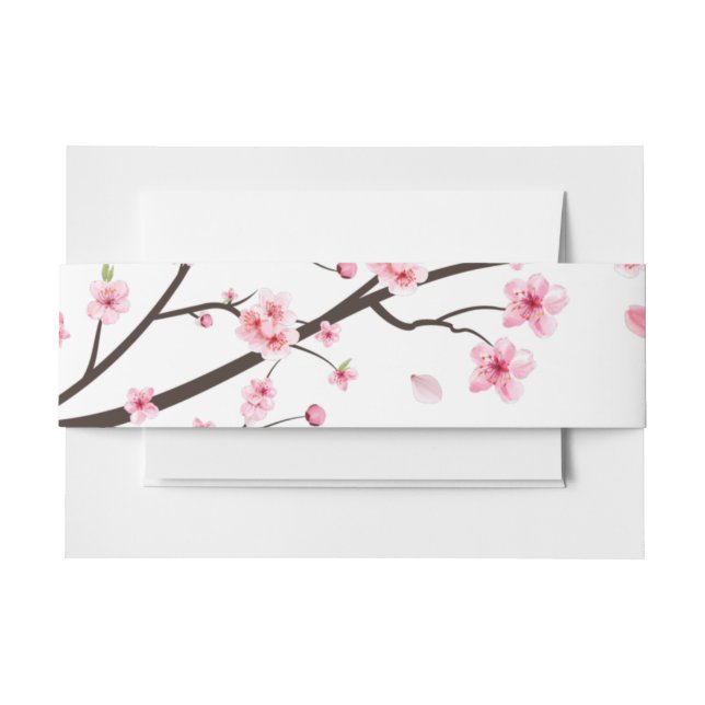 Japanisch Scroll Cherry Blossom Hochzeit Einladungsbanderole (Vorderseite Beispiel)