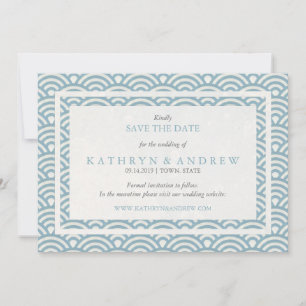 Japanisch Seigaiha Save the Date ohne Foto