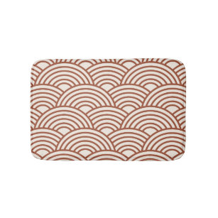 Japanisch Seigaiha Wave Rust Terracotta Badematte