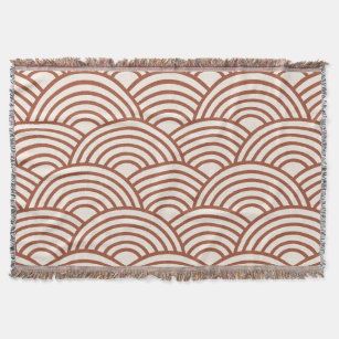 Japanisch Seigaiha Wave Rust Terracotta Decke