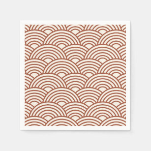 Japanisch Seigaiha Wave Rust Terracotta Serviette