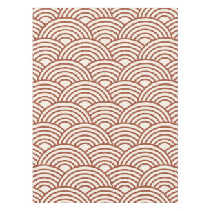 Japanisch Seigaiha Wave Rust Terracotta Tischdecke