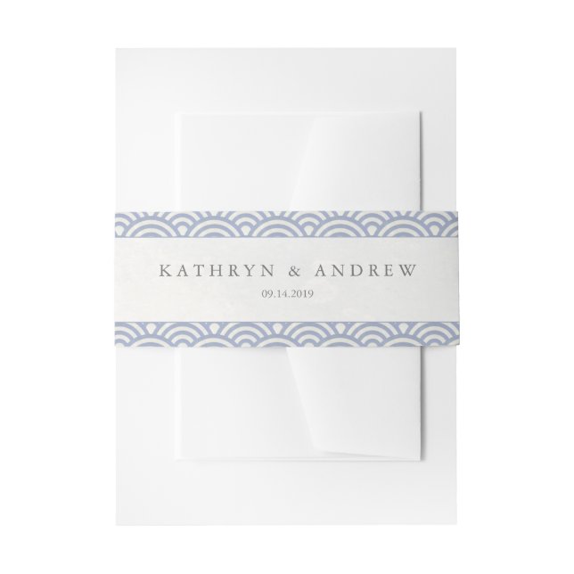 Japanisch Seigaiha Waves Elegant Soft Lila Blue Einladungsbanderole (Vorderseite Beispiel)