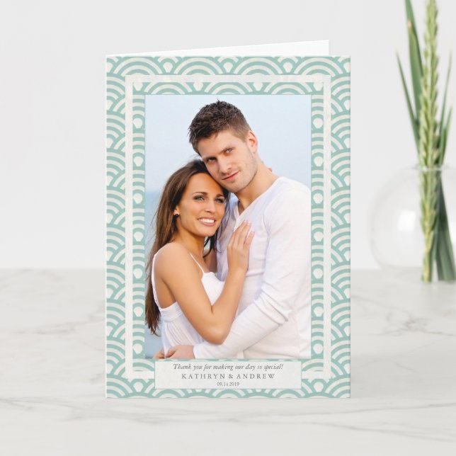 Japanisch Seigaiha Wedding Danke / Benutzerdefinie (Vorderseite)