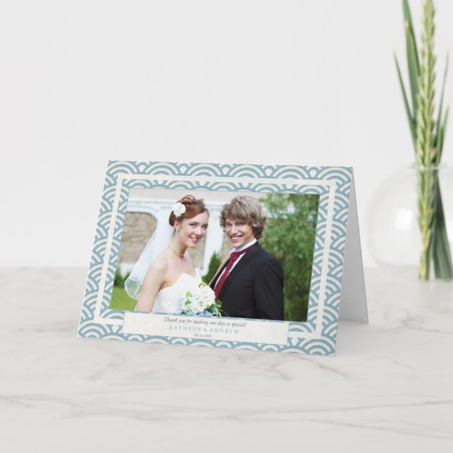 Japanisch Seigaiha Wedding Danke / Benutzerdefinie (Vorderseite)