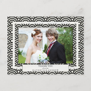 Japanisch Seigaiha Wedding Danke / Custom Foto Postkarte