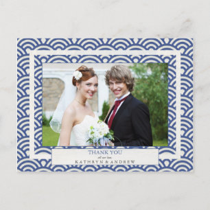 Japanisch Seigaiha Wedding Danke / Custom Foto Postkarte