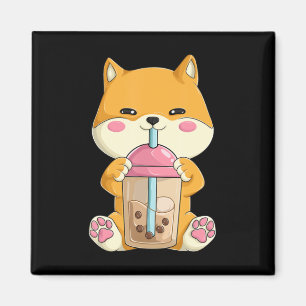 Japanisch Shiba Inu Women Girls Kawaii Bubble Boba Magnet