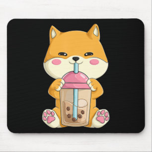 Japanisch Shiba Inu Women Girls Kawaii Bubble Boba Mousepad