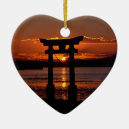 Japanisch Shrine Nagao Keramik Ornament